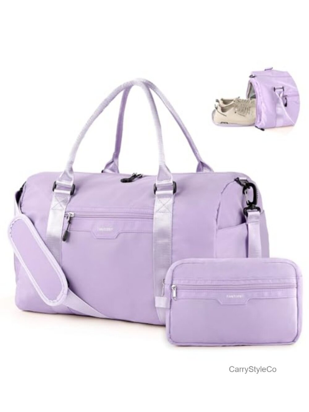 Travel Duffel Bag with Shoe Compartment, Carry On Weekender Tote